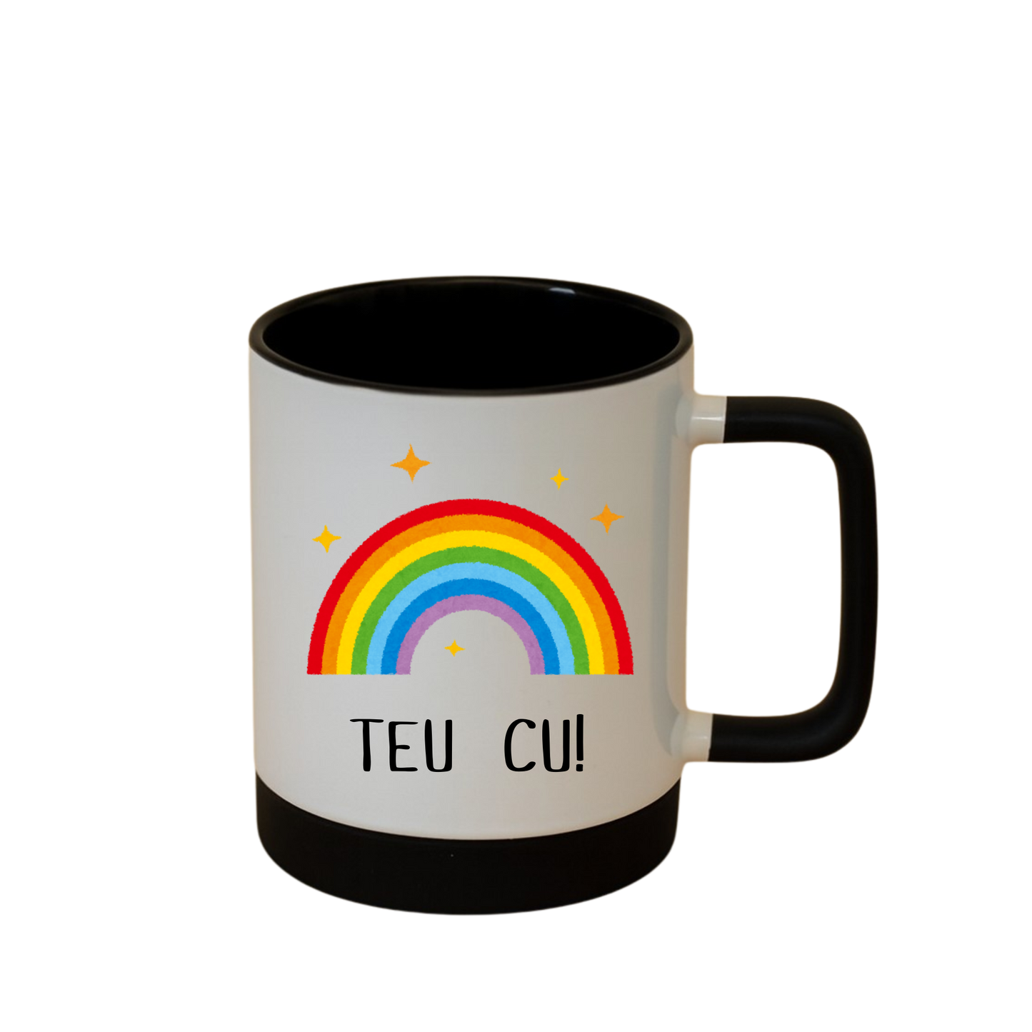 Caneca com Base de Silicone e Alça Emborrachada I Teu c*