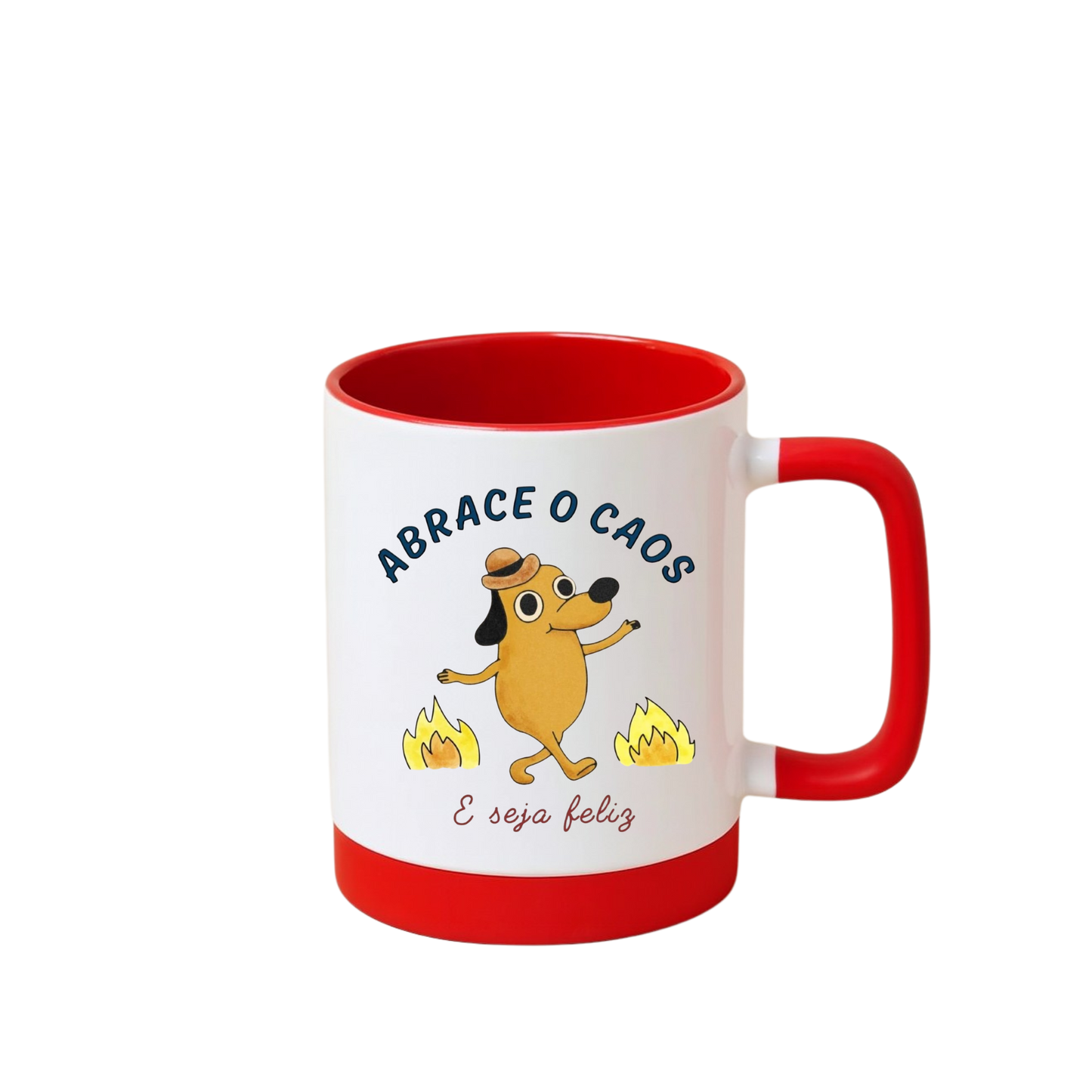 Caneca com Base de Silicone e Alça Emborrachada I Abrace o Caos