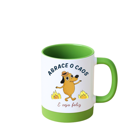 Caneca com Base de Silicone e Alça Emborrachada I Abrace o Caos