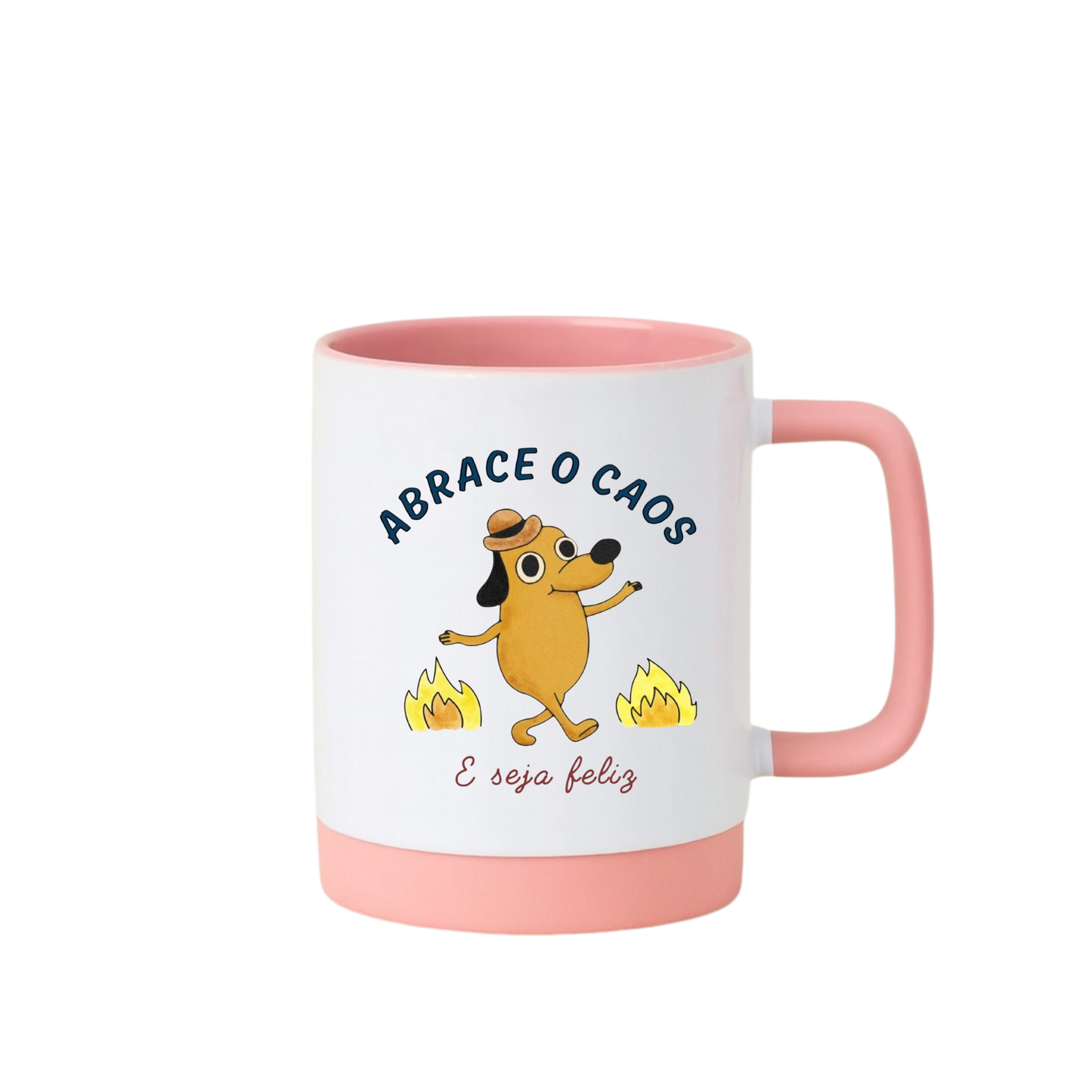 Caneca com Base de Silicone e Alça Emborrachada I Abrace o Caos