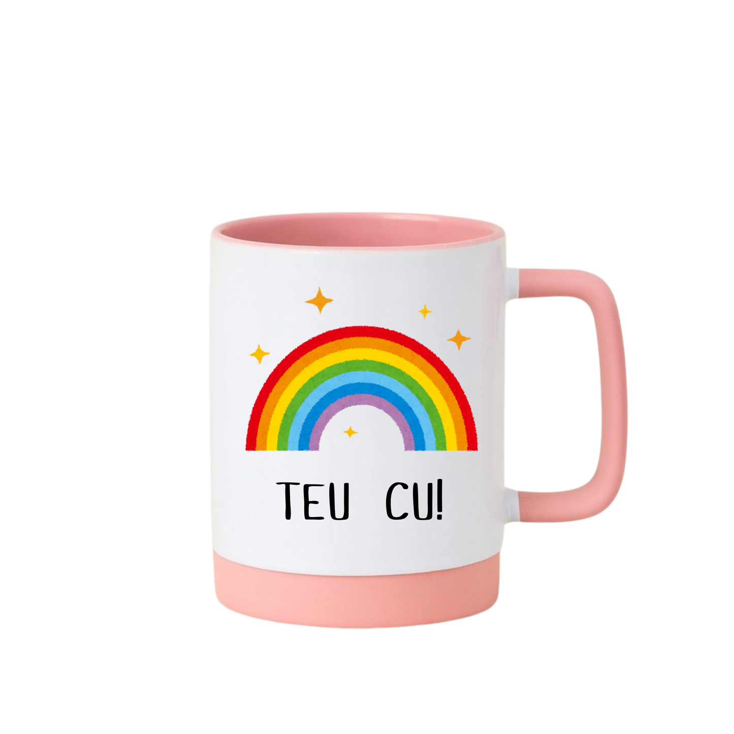 Caneca com Base de Silicone e Alça Emborrachada I Teu c*