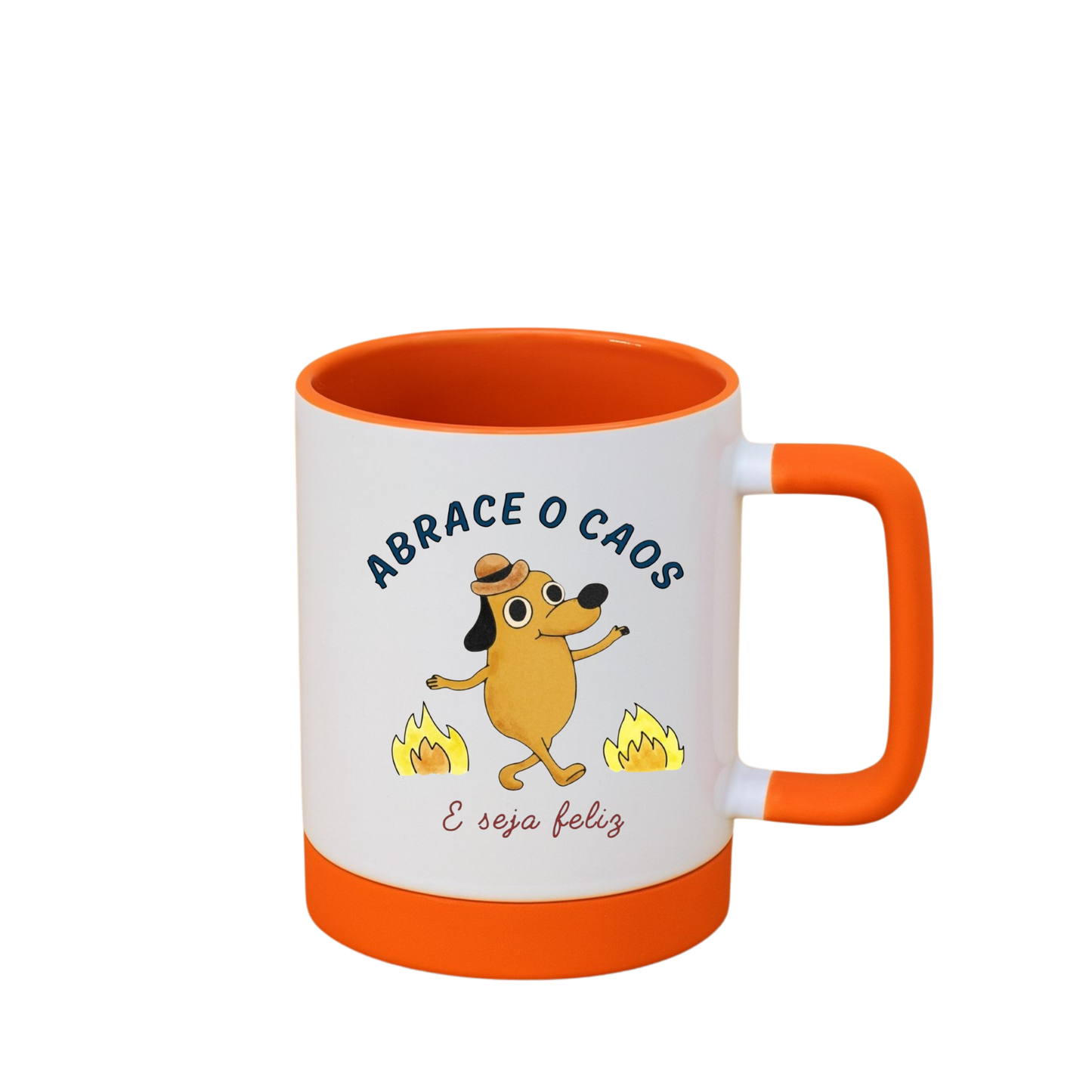 Caneca com Base de Silicone e Alça Emborrachada I Abrace o Caos