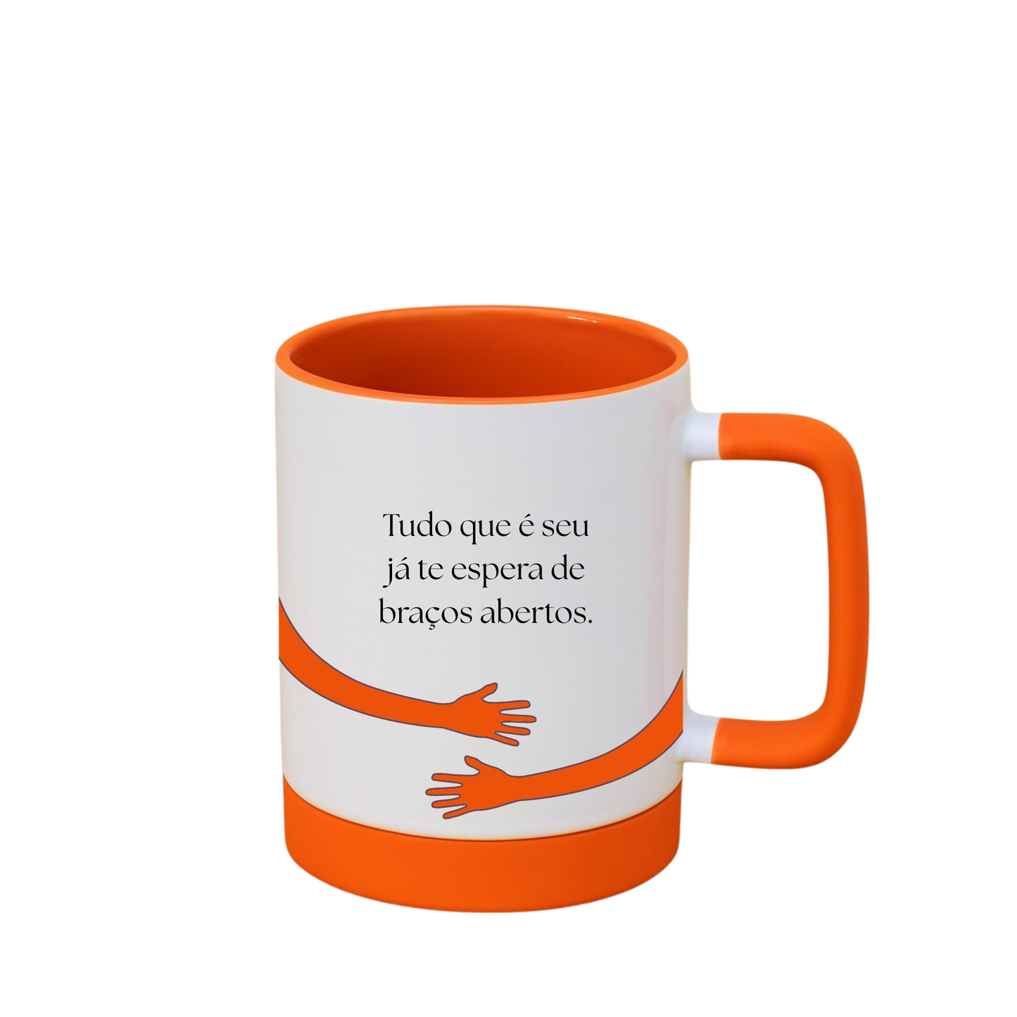 Caneca com Base de Silicone e Alça Emborrachada I Tudo que é seu já te espera de braços abertos.