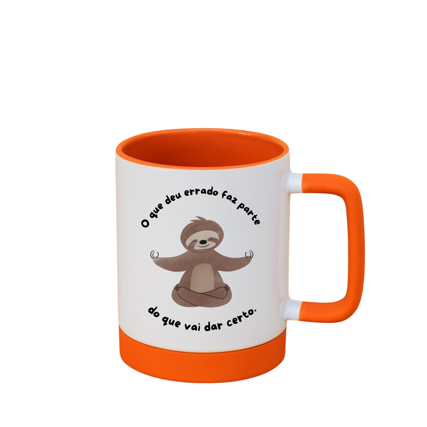 Caneca com Base de Silicone e Alça Emborrachada I Que tudo que for bom dê um jeito de chegar até você.
