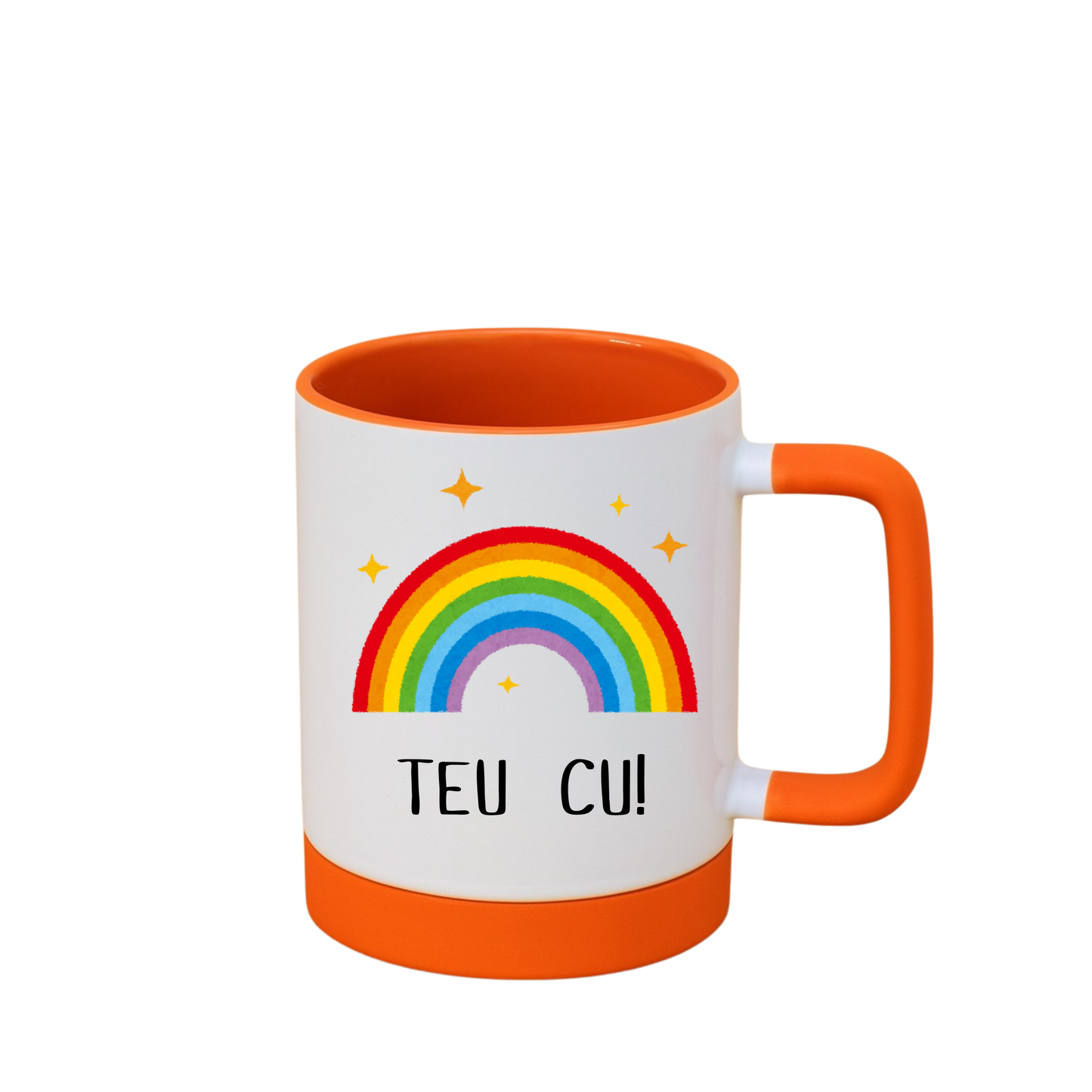 Caneca com Base de Silicone e Alça Emborrachada I Teu c*