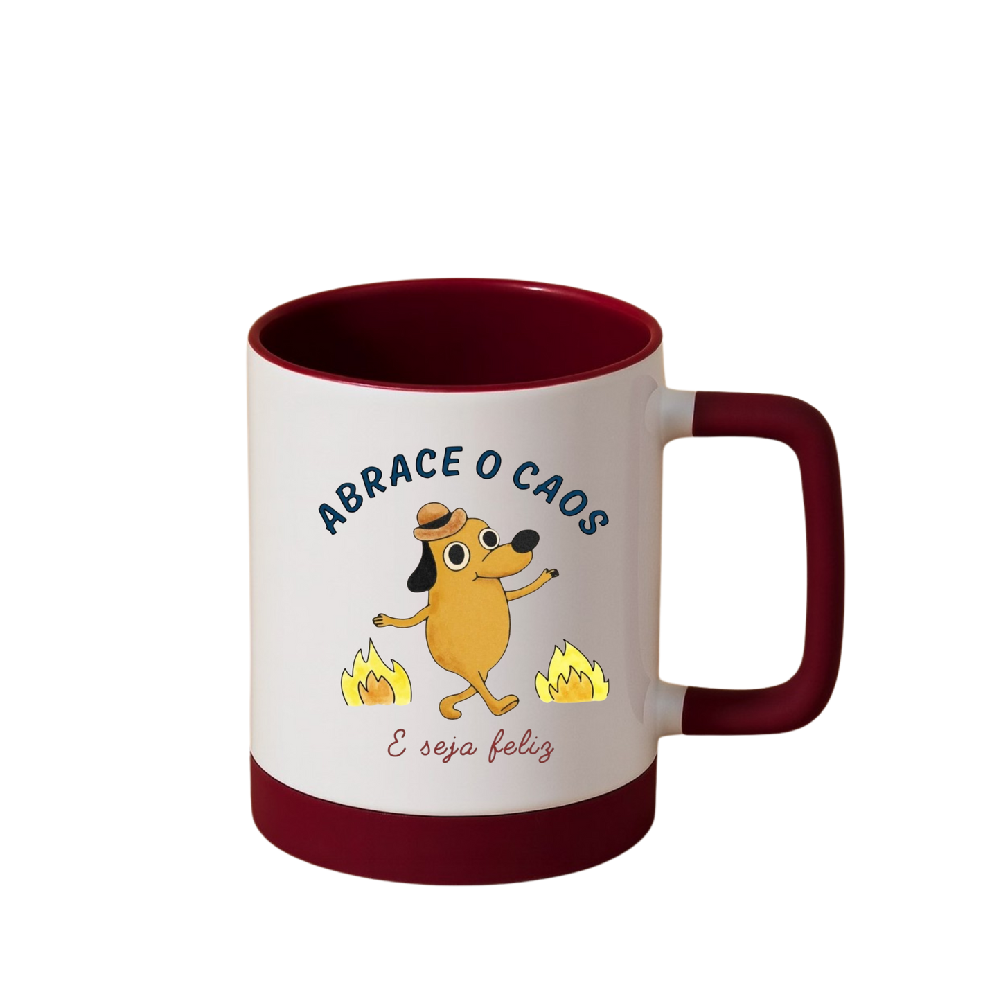 Caneca com Base de Silicone e Alça Emborrachada I Abrace o Caos