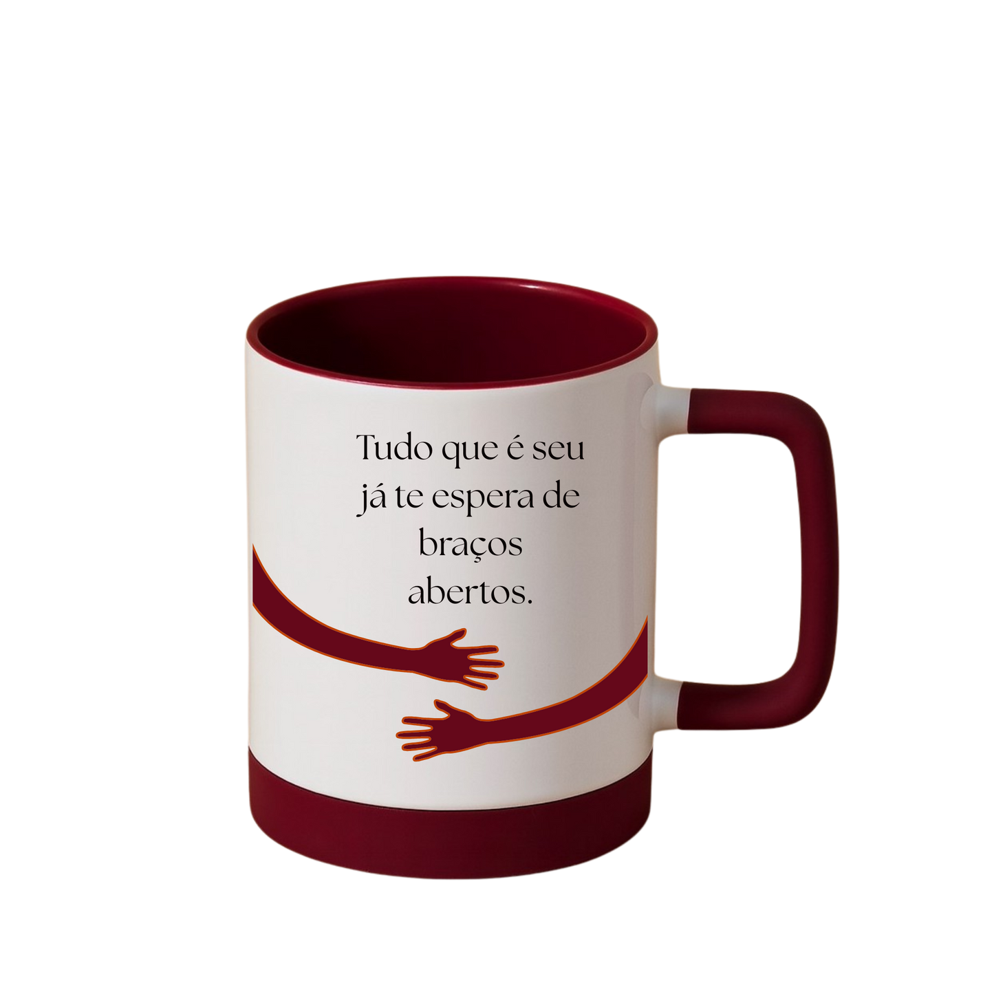 Caneca com Base de Silicone e Alça Emborrachada I Tudo que é seu já te espera de braços abertos.