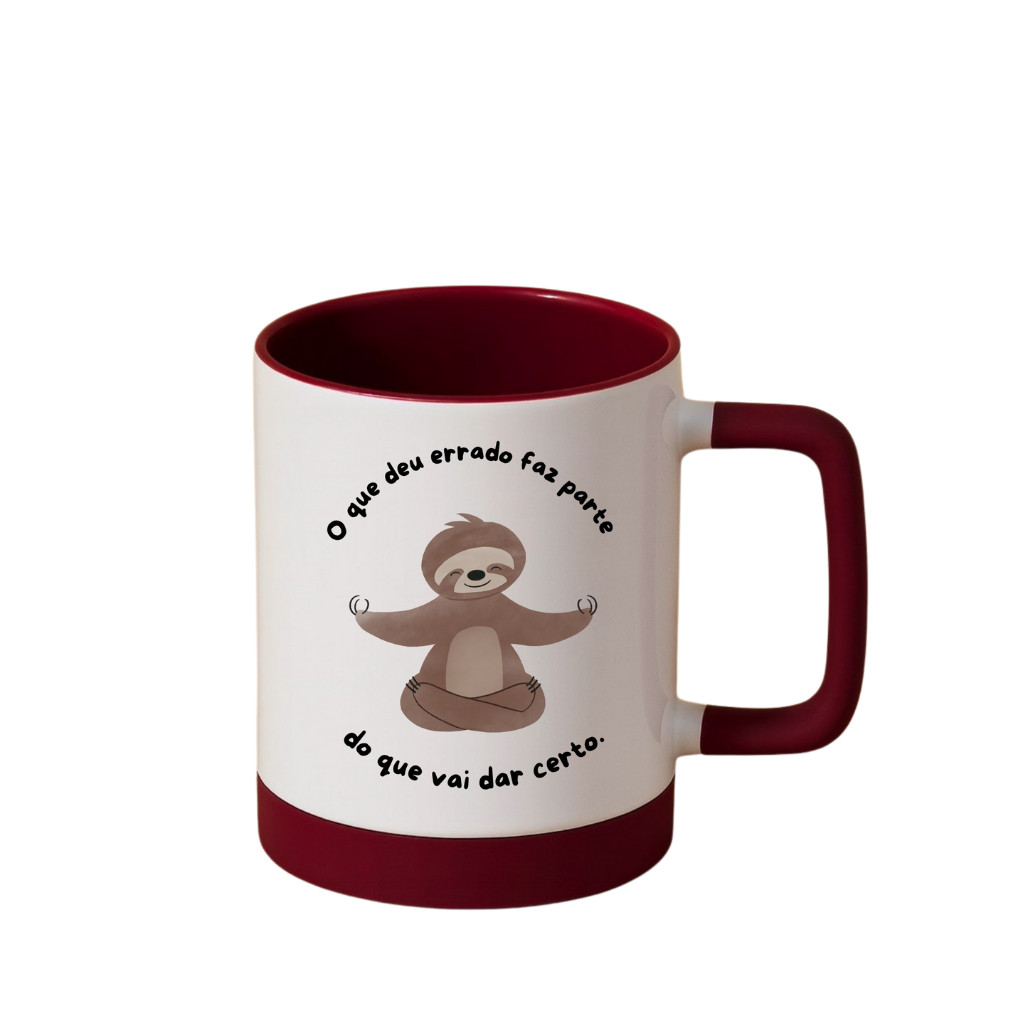Caneca com Base de Silicone e Alça Emborrachada I Que tudo que for bom dê um jeito de chegar até você.