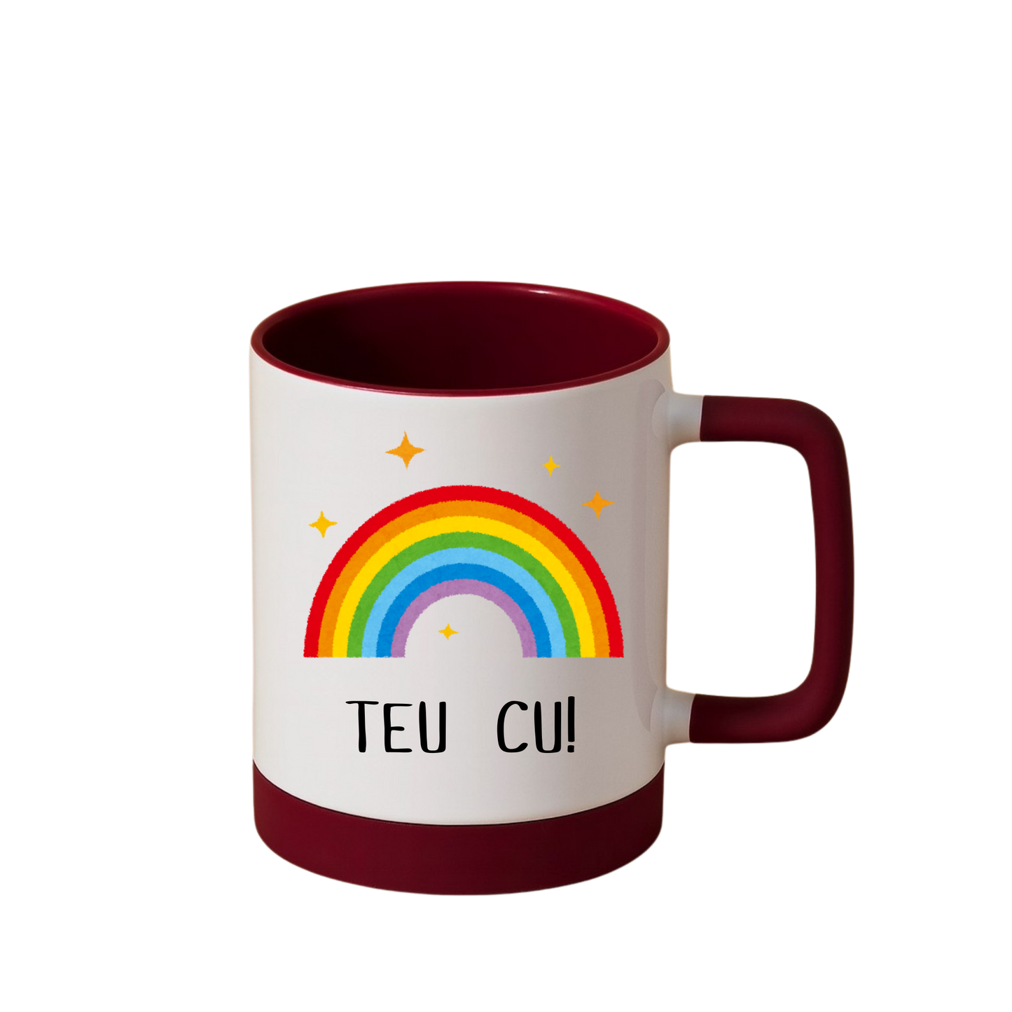 Caneca com Base de Silicone e Alça Emborrachada I Teu c*