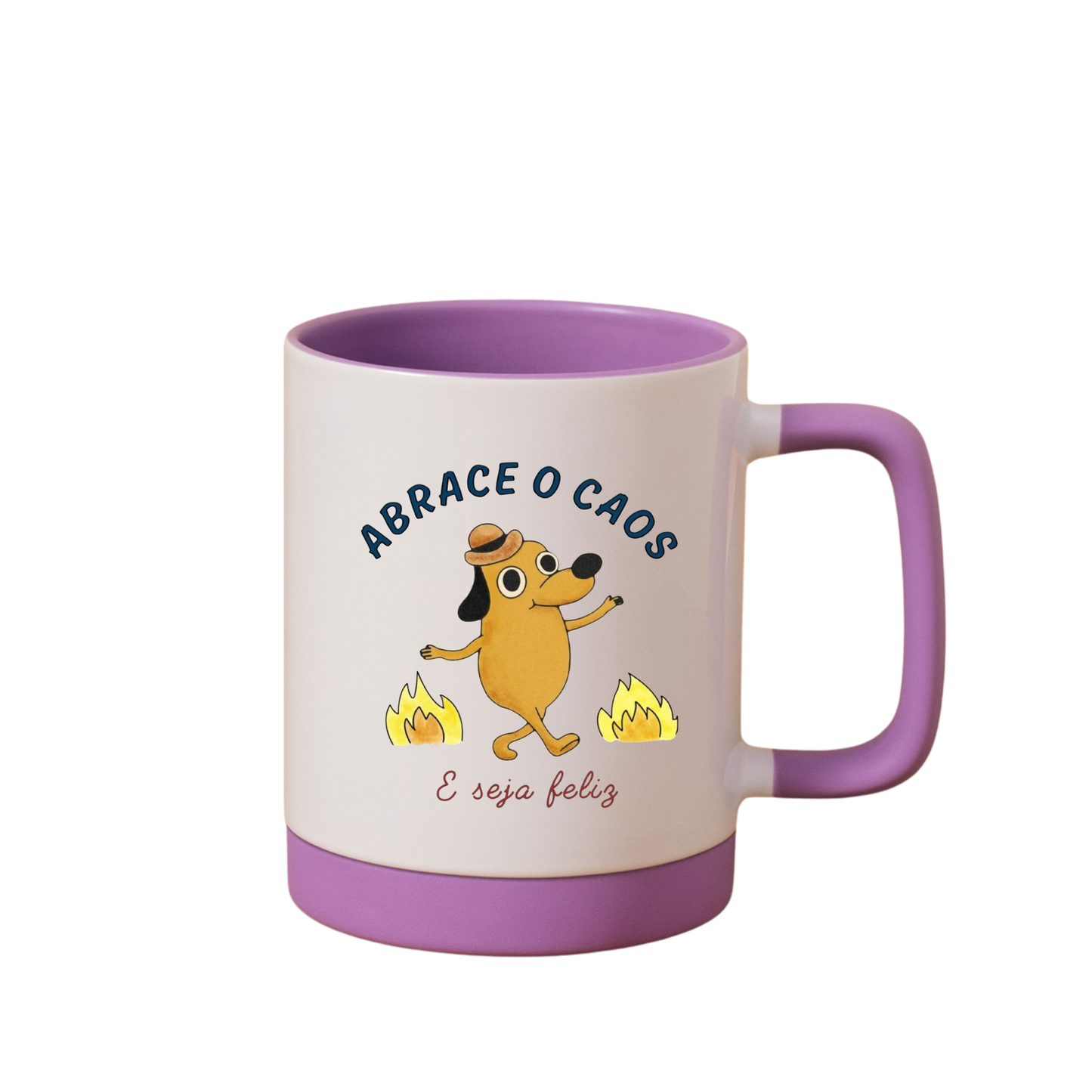 Caneca com Base de Silicone e Alça Emborrachada I Abrace o Caos