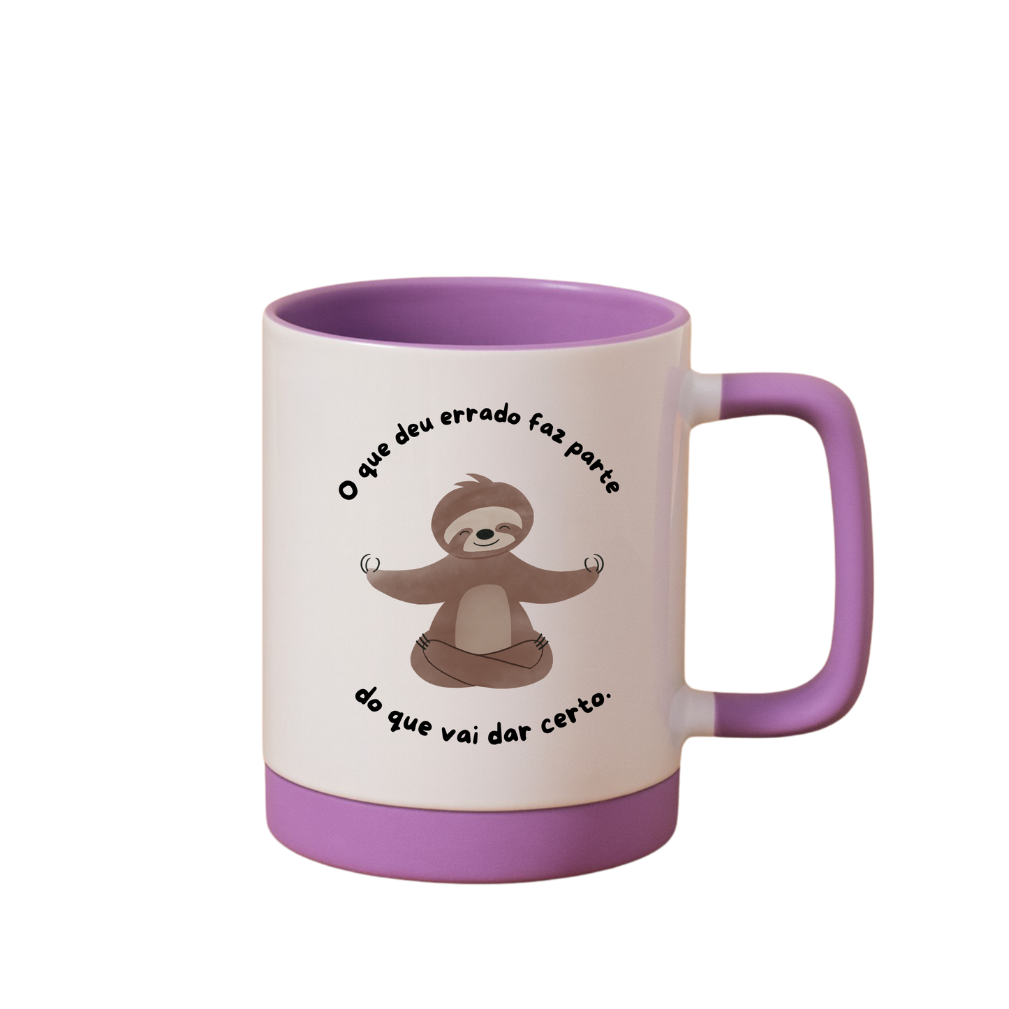 Caneca com Base de Silicone e Alça Emborrachada I Que tudo que for bom dê um jeito de chegar até você.