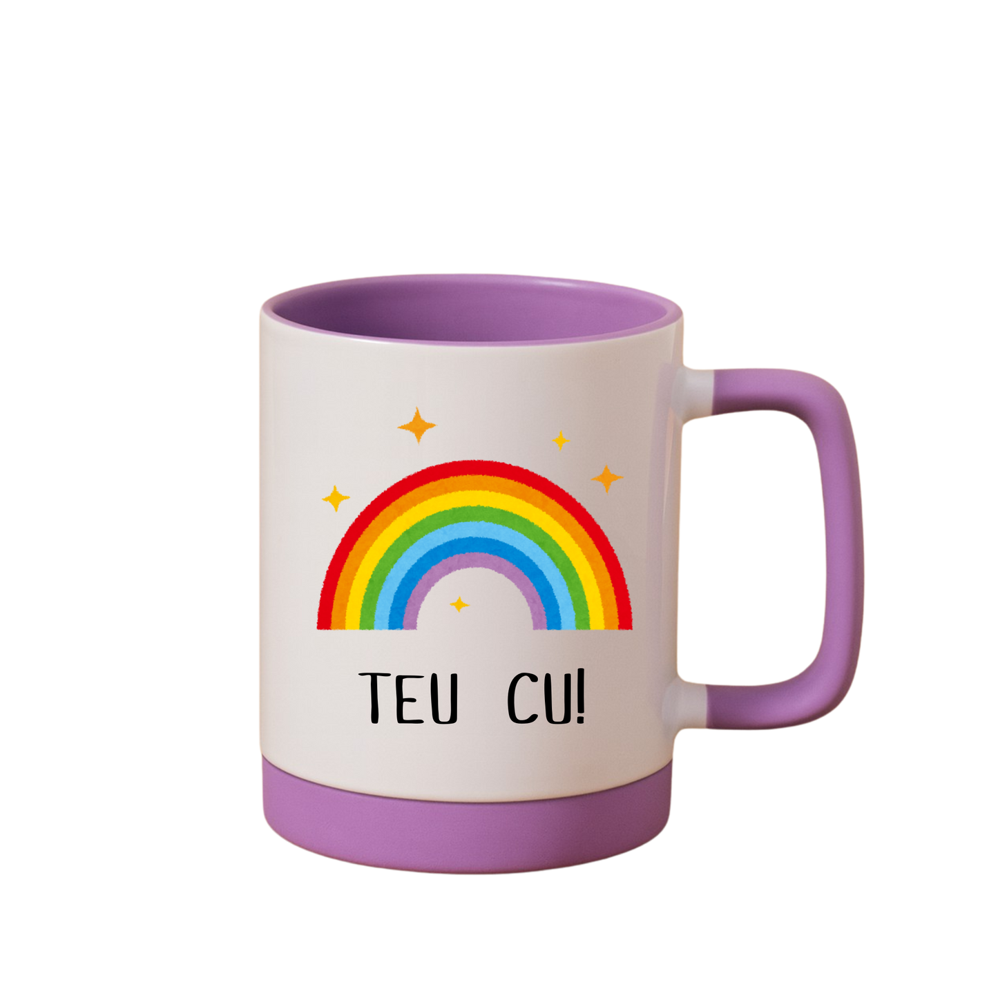 Caneca com Base de Silicone e Alça Emborrachada I Teu c*