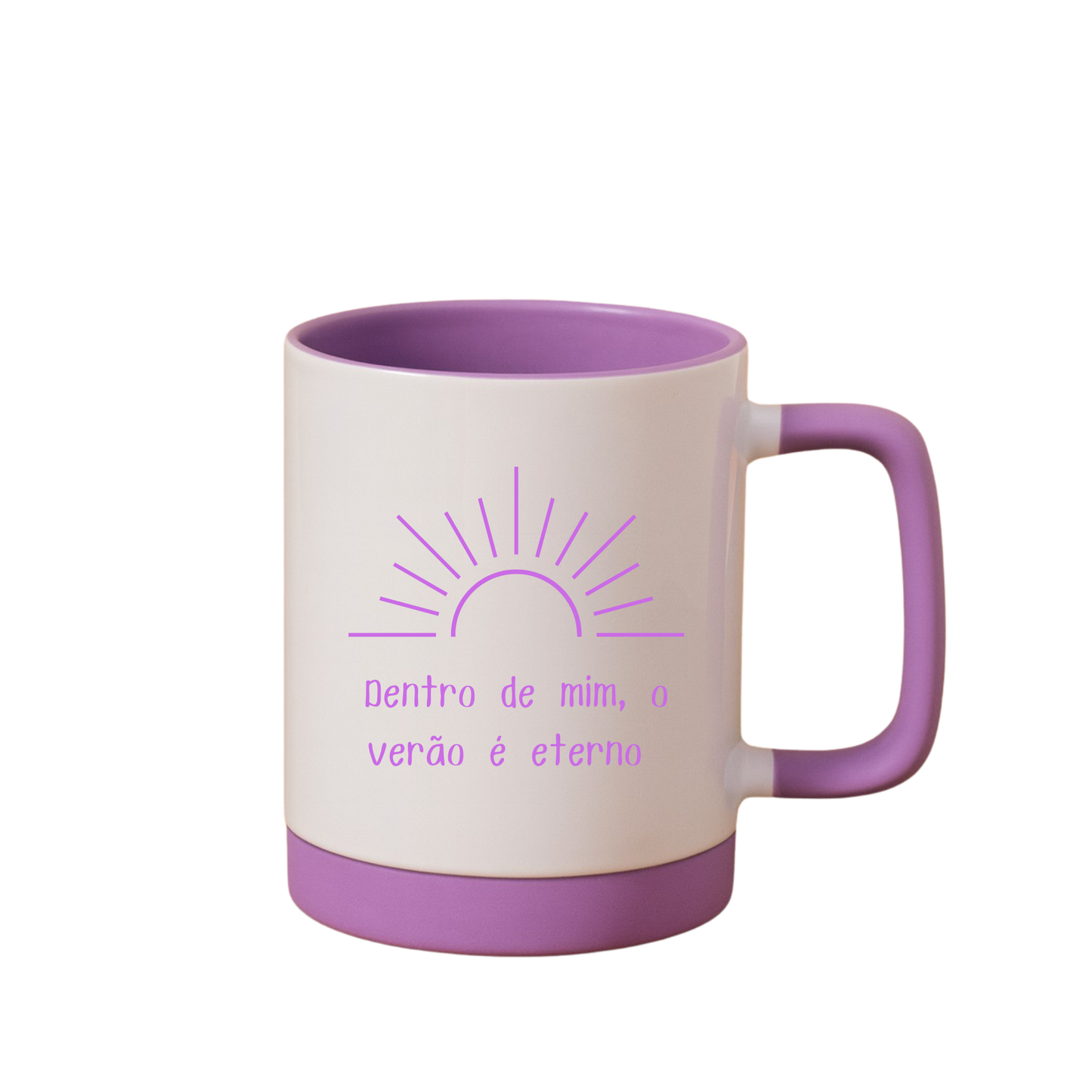 Caneca com Base de Silicone e Alça Emborrachada I Dentro de mim, o verão é eterno