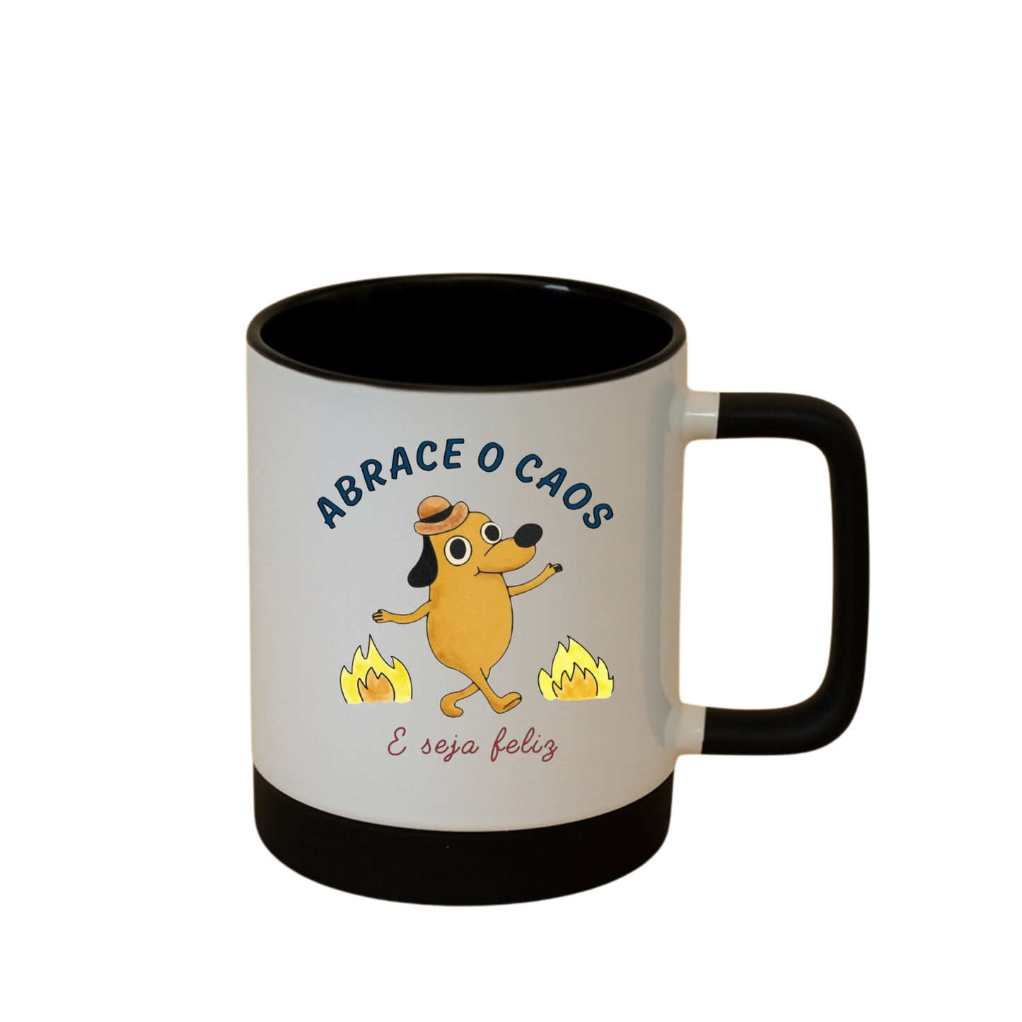 Caneca com Base de Silicone e Alça Emborrachada I Abrace o Caos