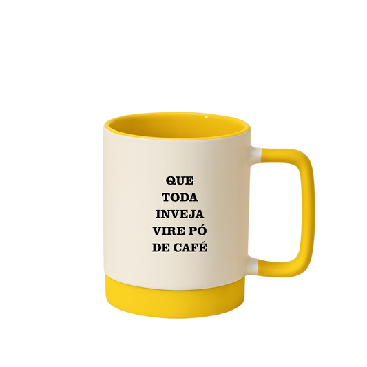 Caneca com Base de Silicone e Alça Emborrachada I Que Toda Inveja Vire Pó