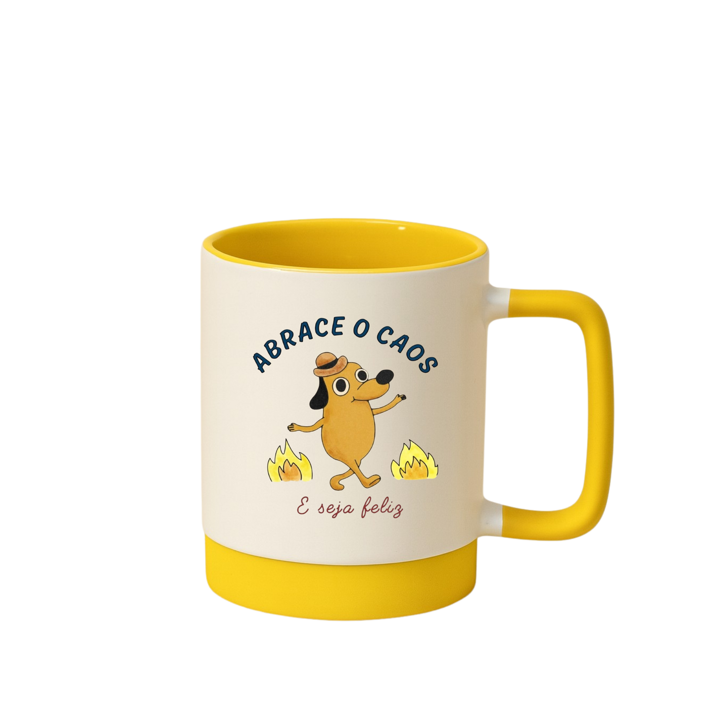 Caneca com Base de Silicone e Alça Emborrachada I Abrace o Caos