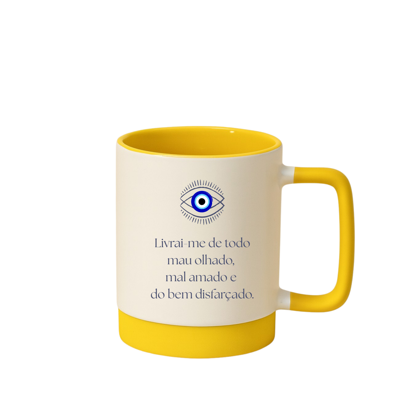 Caneca com Base de Silicone e Alça Emborrachada I Que tudo que for bom dê um jeito de chegar até você.
