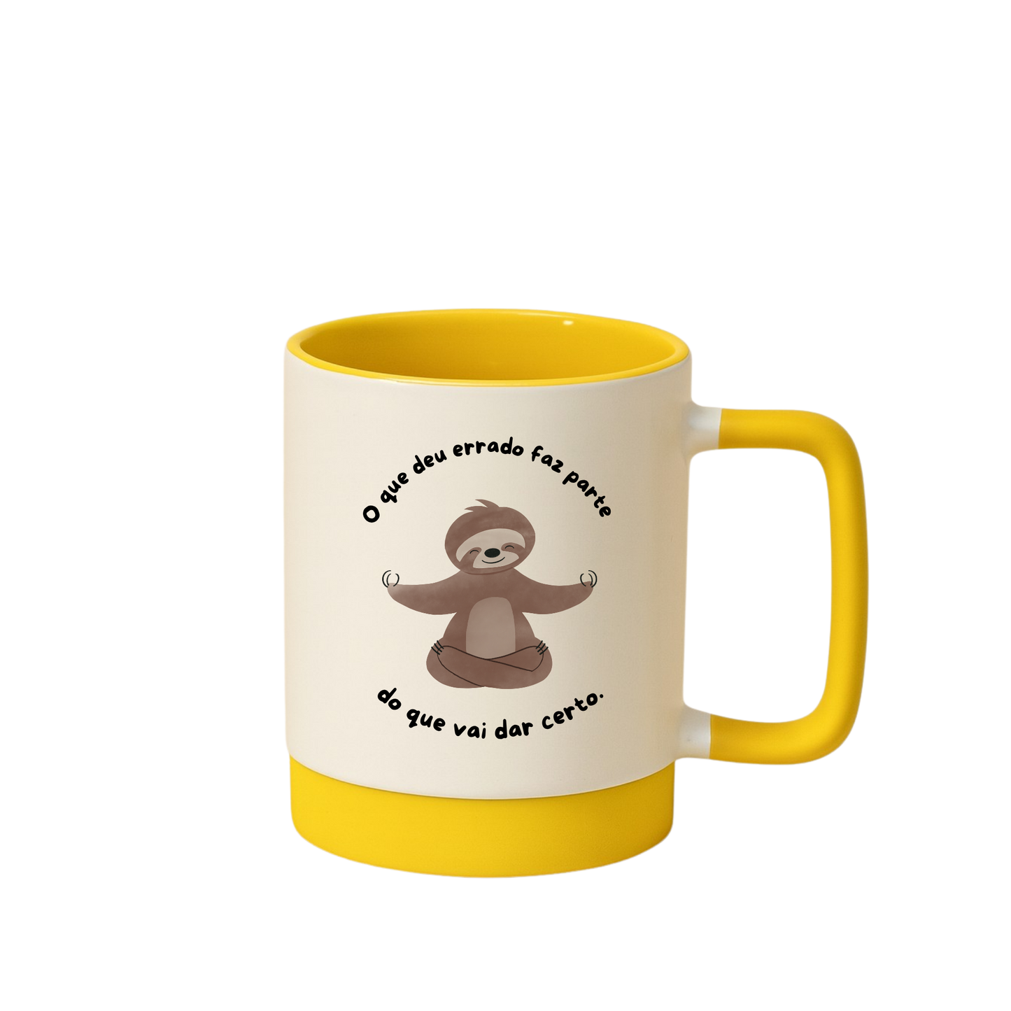 Caneca com Base de Silicone e Alça Emborrachada I Que tudo que for bom dê um jeito de chegar até você.