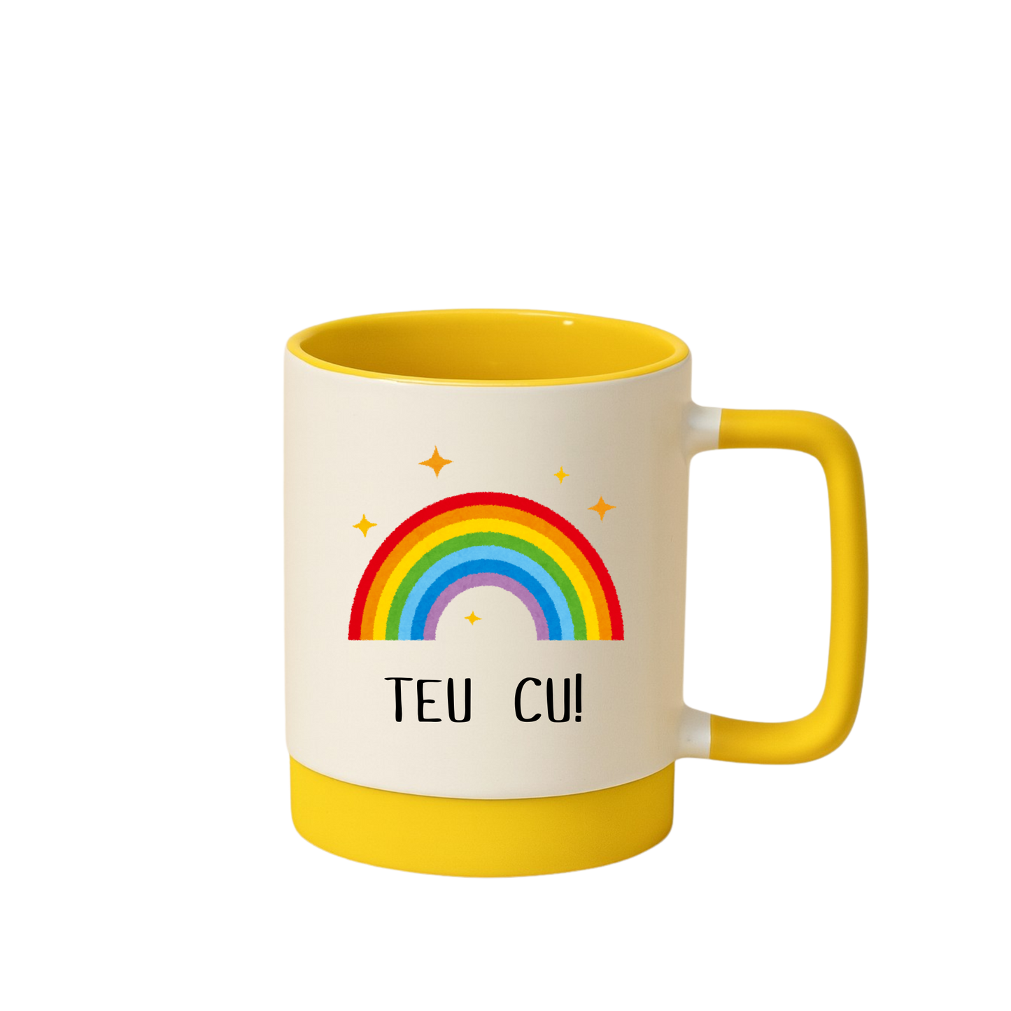 Caneca com Base de Silicone e Alça Emborrachada I Teu c*