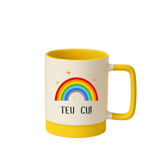 Caneca com Base de Silicone e Alça Emborrachada I Teu c*
