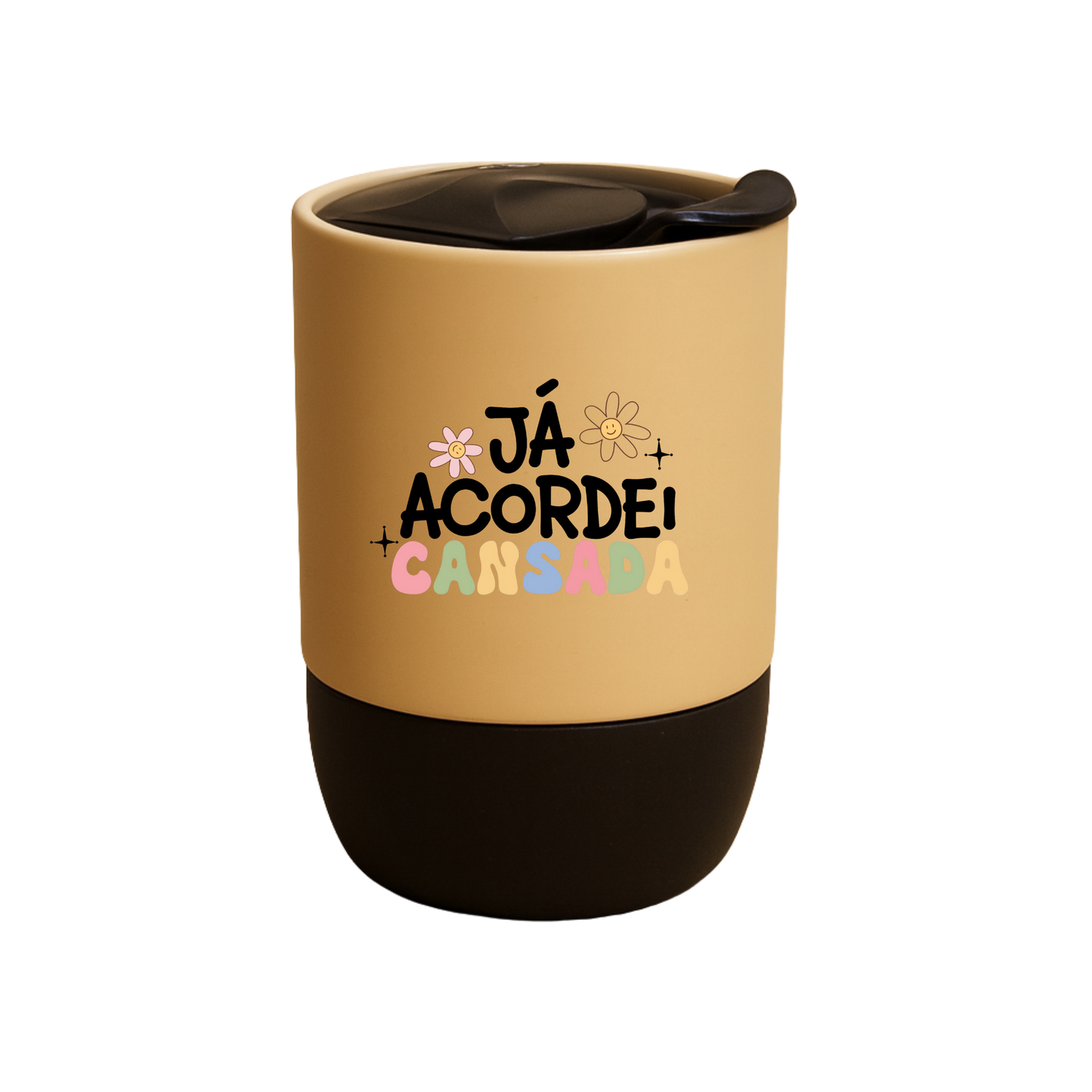 Copo Café Cerâmica l Já Acordei Cansada