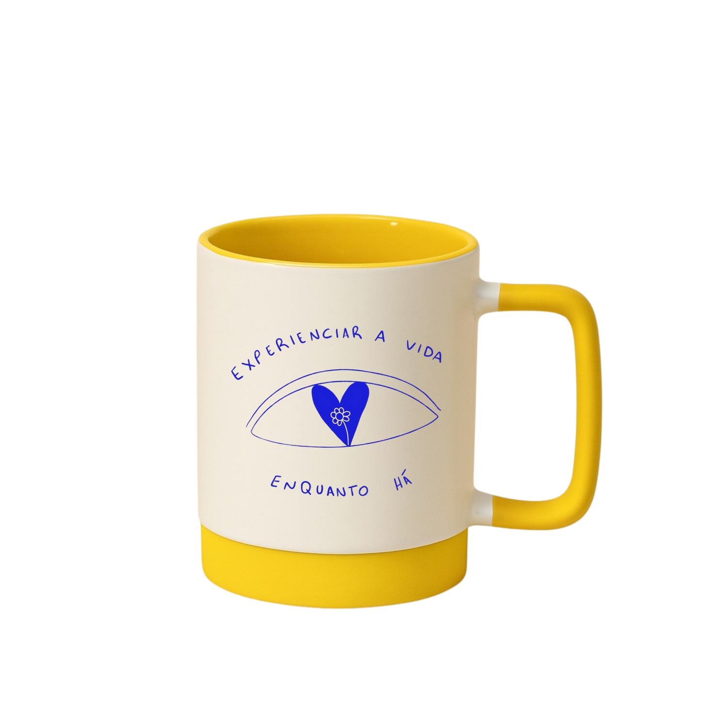 Caneca com Base de Silicone e Alça Emborrachada I Experienciar a vida, enquanto há