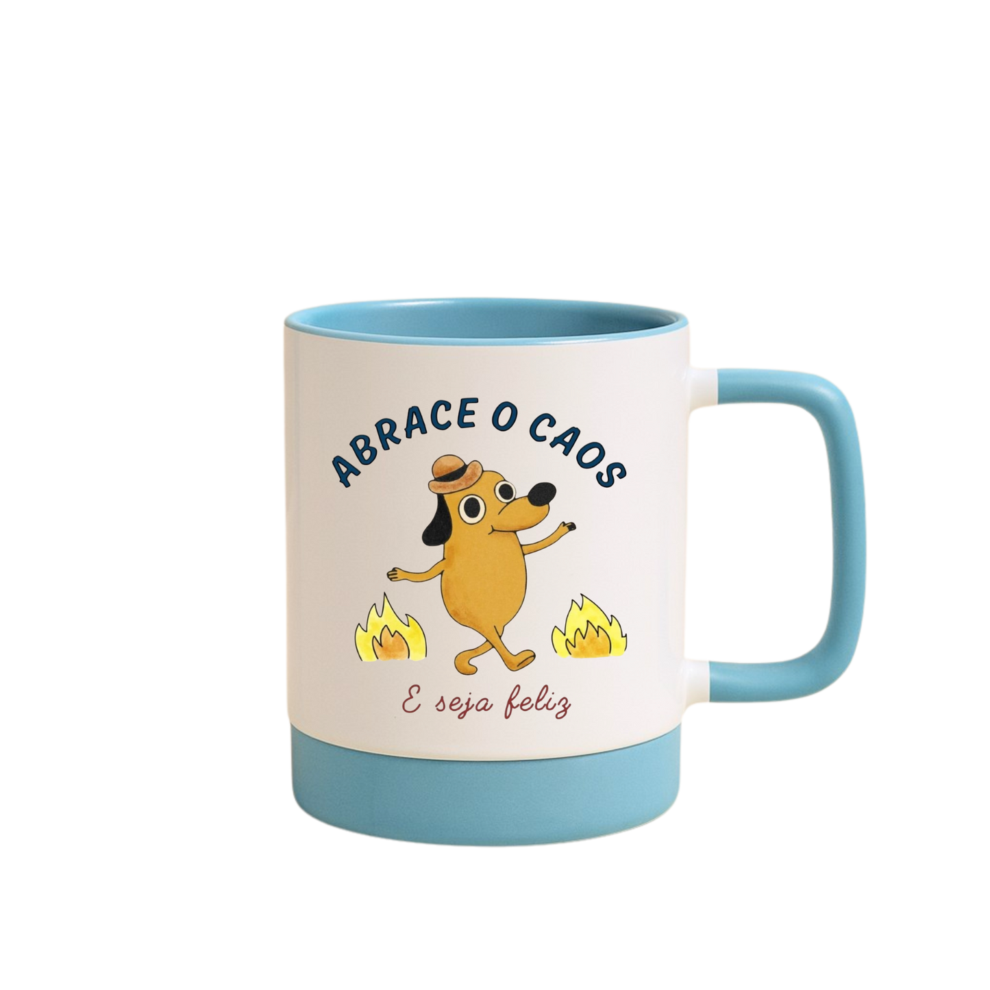Caneca com Base de Silicone e Alça Emborrachada I Abrace o Caos