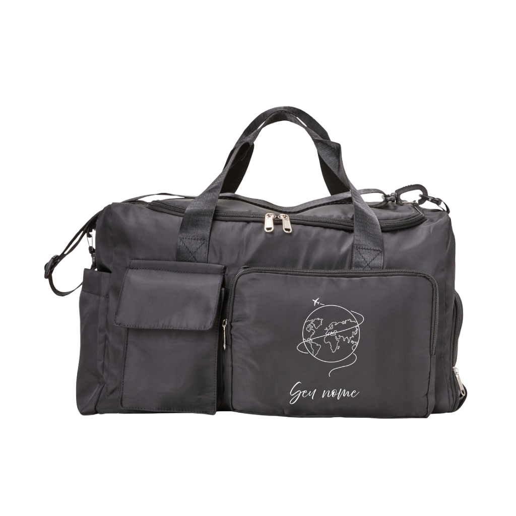 Bolsa De Viagem Personalizada com Seu Nome - Mundo