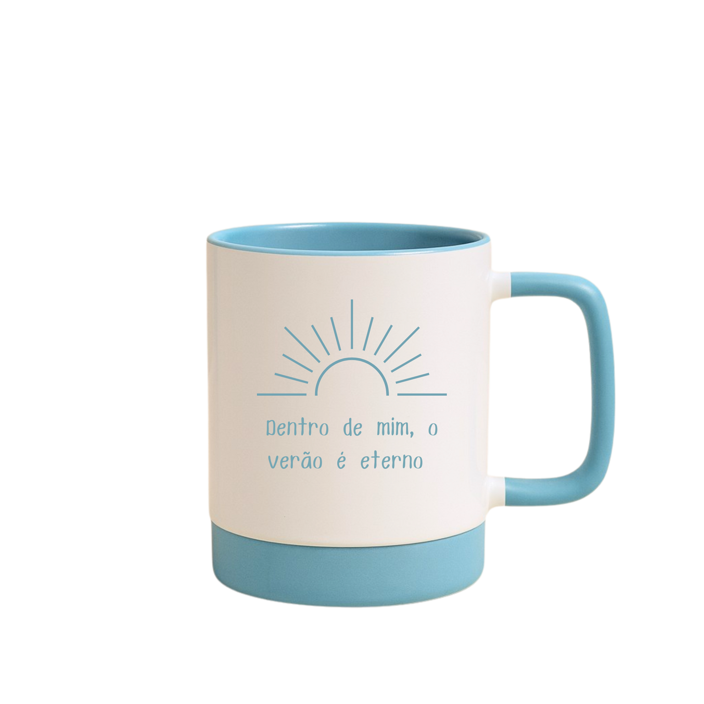 Caneca com Base de Silicone e Alça Emborrachada I Dentro de mim, o verão é eterno