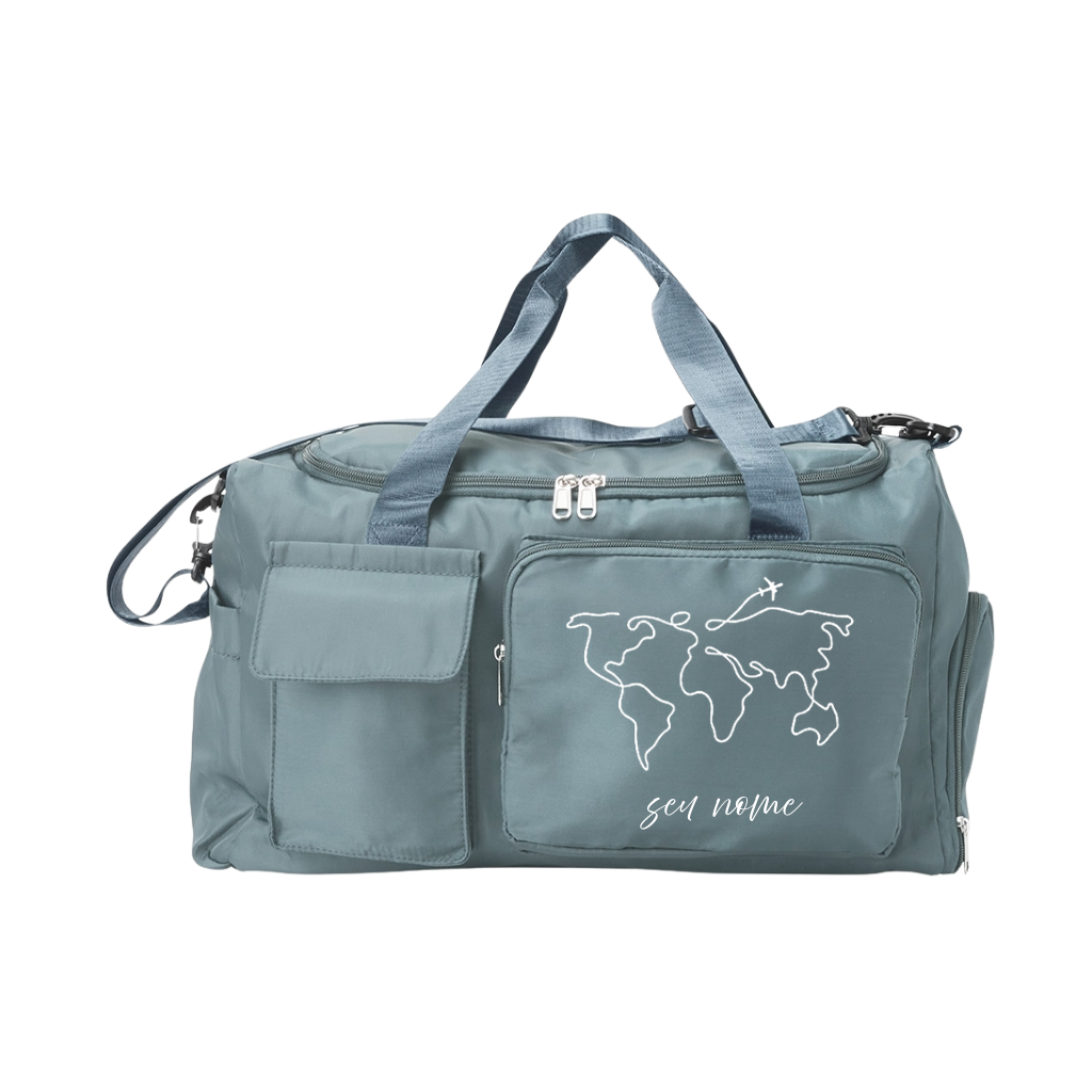 Bolsa De Viagem Personalizada com Seu Nome - Mapa