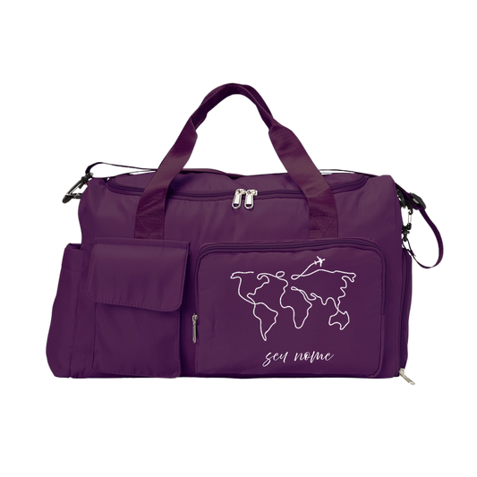 Bolsa De Viagem Personalizada com Seu Nome - Mapa