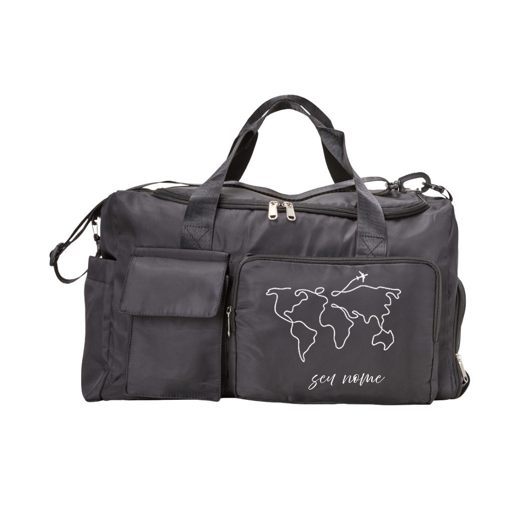 Bolsa De Viagem Personalizada com Seu Nome - Mapa