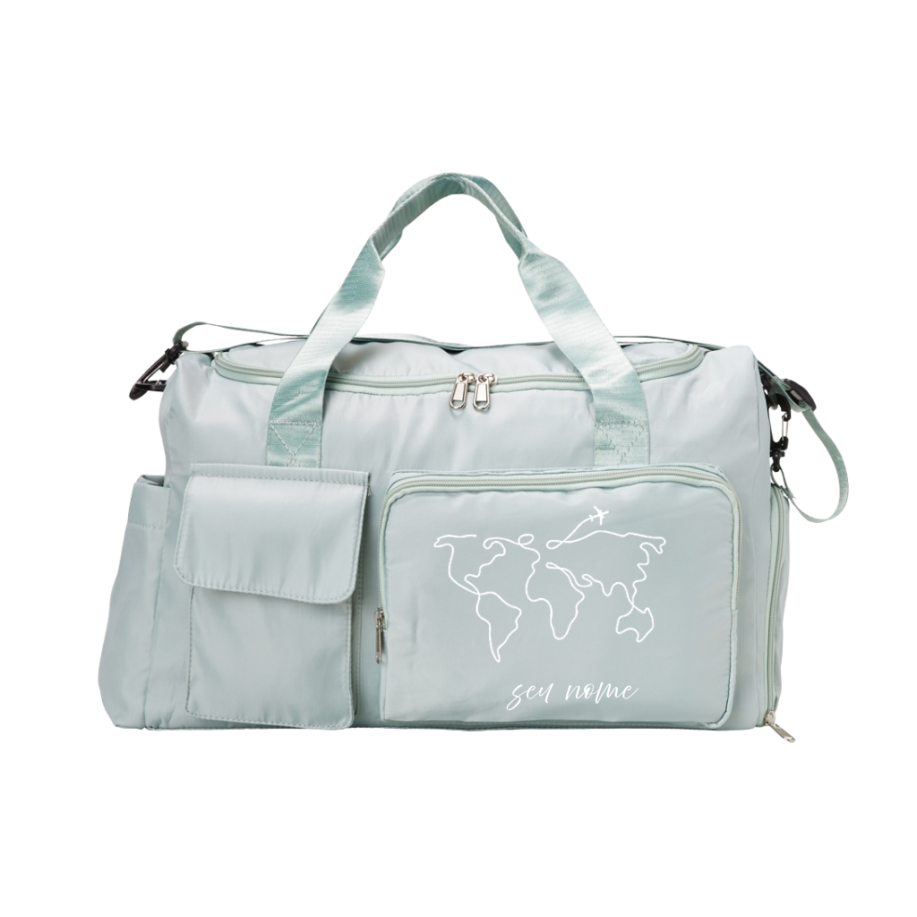 Bolsa De Viagem Personalizada com Seu Nome - Mapa