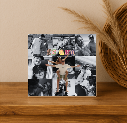 Quadro Azulejo Personalizado Te Amo + Sua Foto