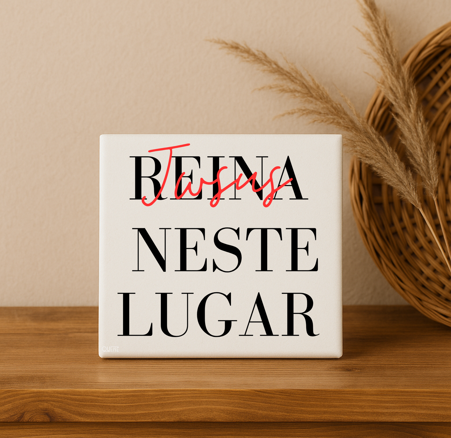 Quadro Azulejo Jesus Reina Nesse Lugar